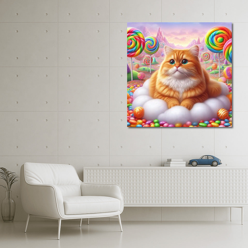 Cat in Sweet Dream Candyland: Vivid Fantasies