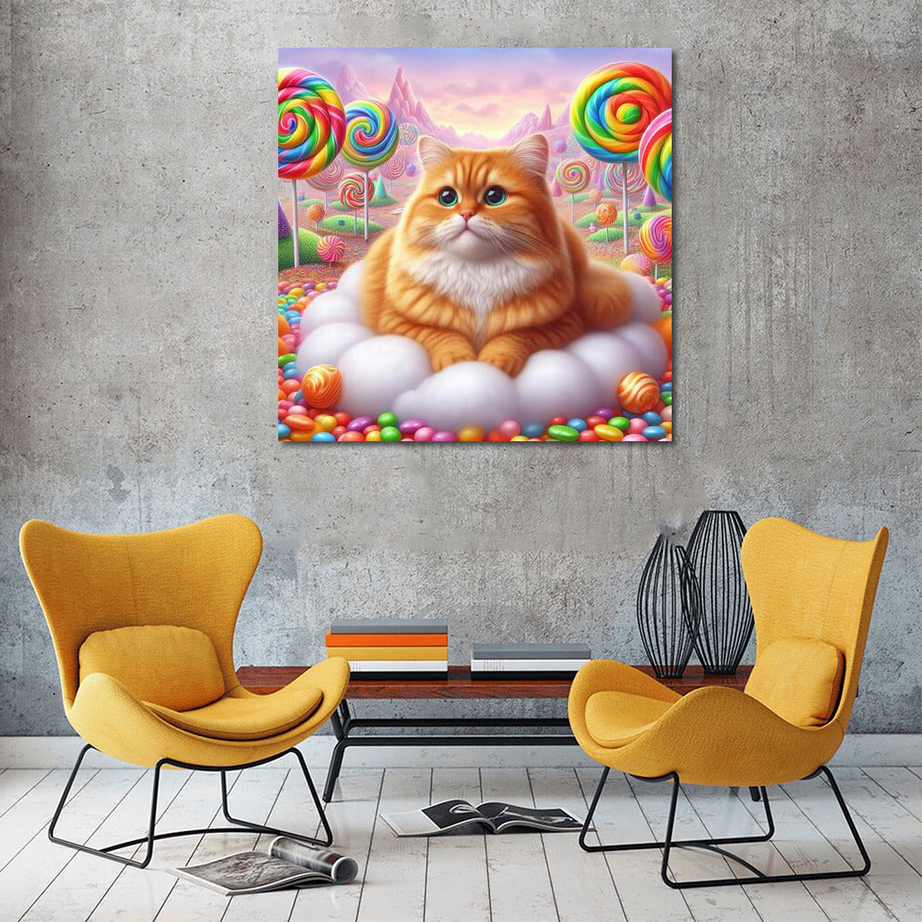Cat in Sweet Dream Candyland: Vivid Fantasies