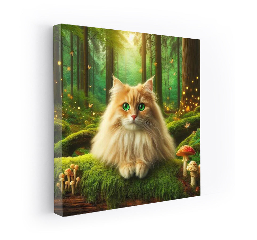 Graceful Cat in the Enchanted Forest: Magic and Mystery