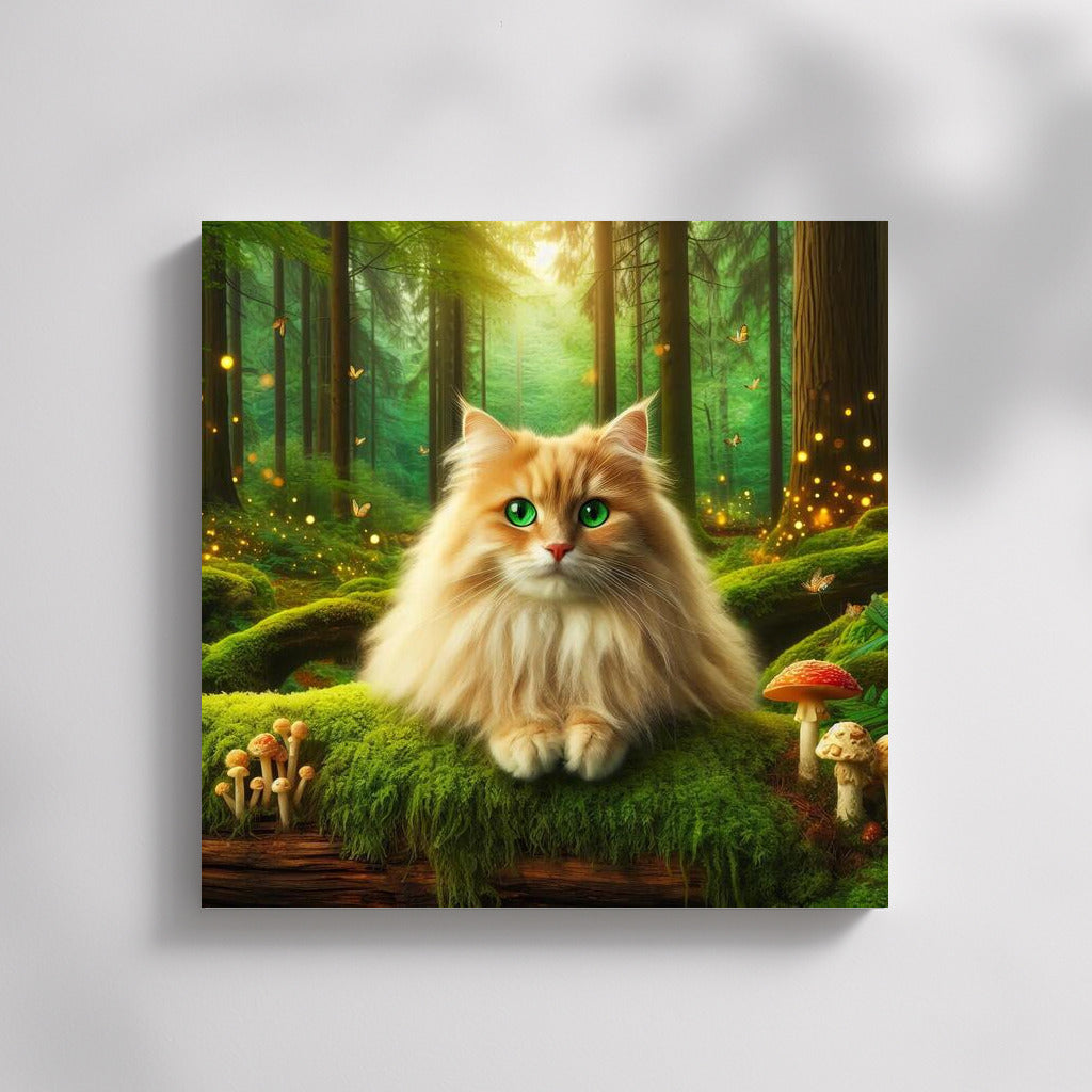 Graceful Cat in the Enchanted Forest: Magic and Mystery