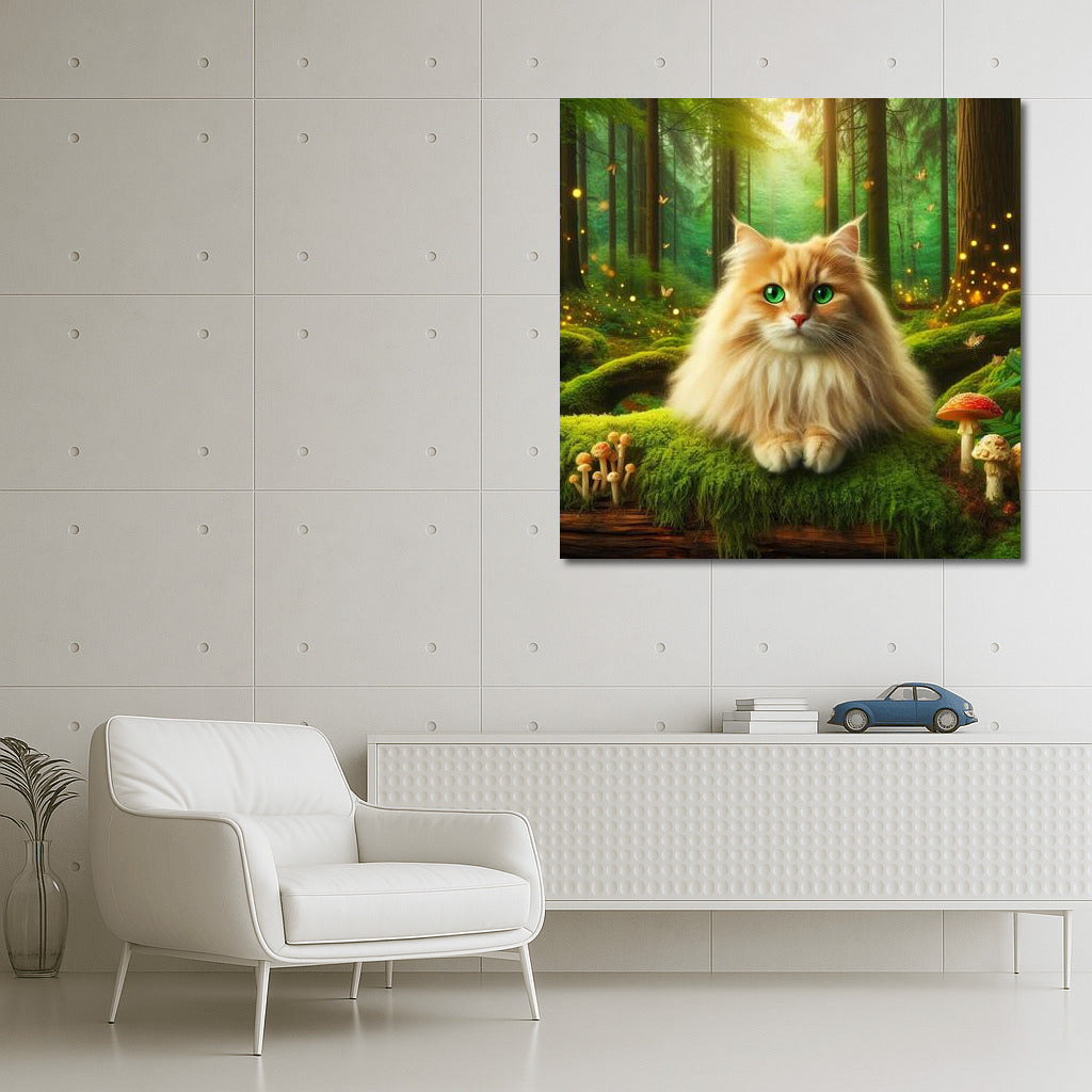 Graceful Cat in the Enchanted Forest: Magic and Mystery