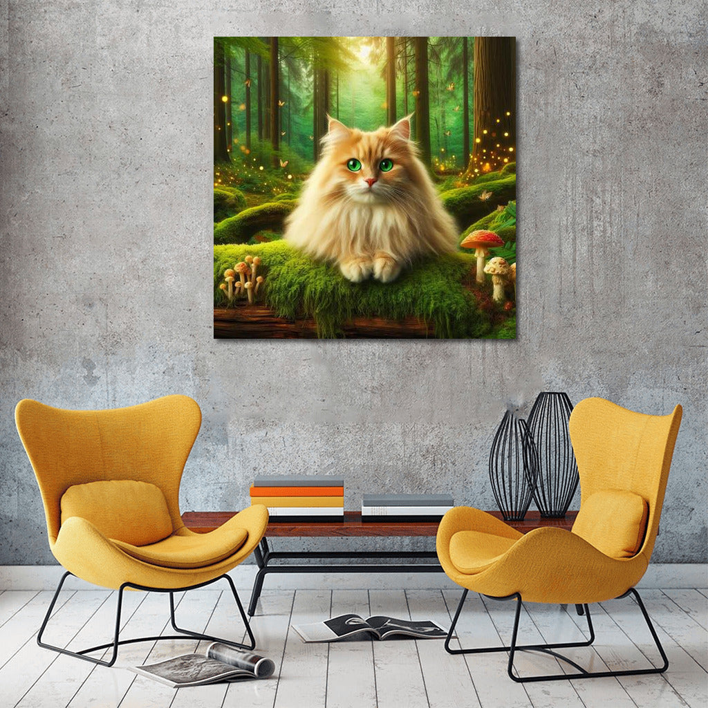 Graceful Cat in the Enchanted Forest: Magic and Mystery