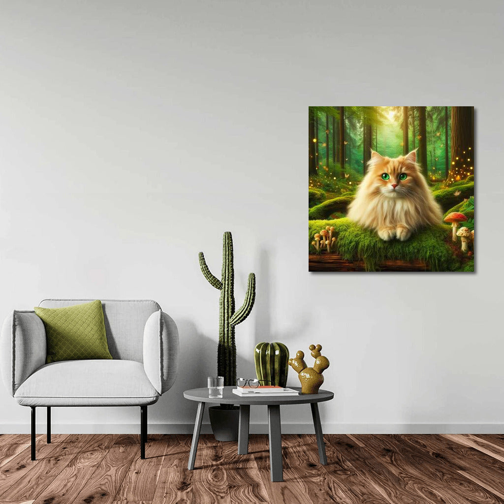 Graceful Cat in the Enchanted Forest: Magic and Mystery