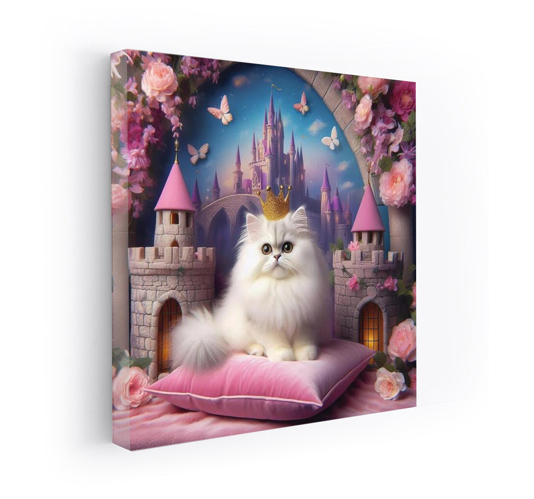 Adorable Cat in a Fairytale Castle: Flowers and Butterflies for Dreamers