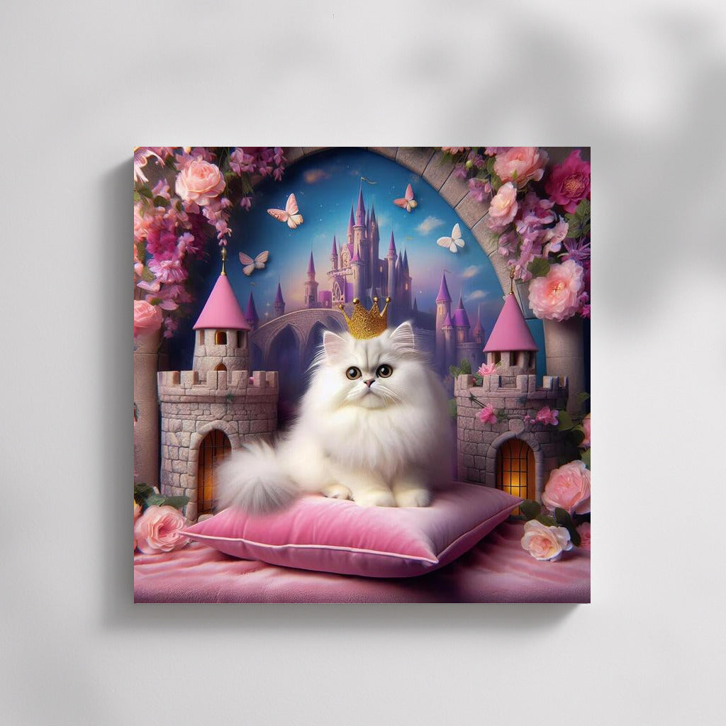 Adorable Cat in a Fairytale Castle: Flowers and Butterflies for Dreamers