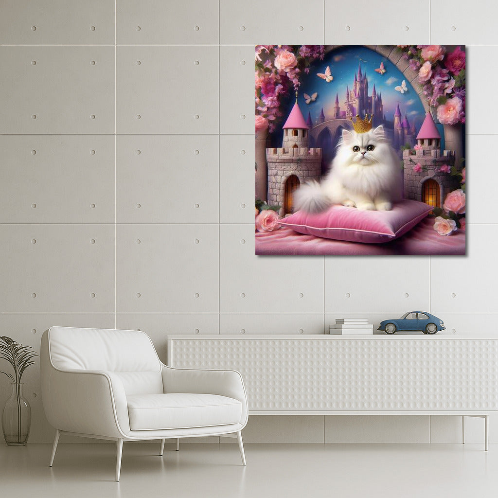 Adorable Cat in a Fairytale Castle: Flowers and Butterflies for Dreamers