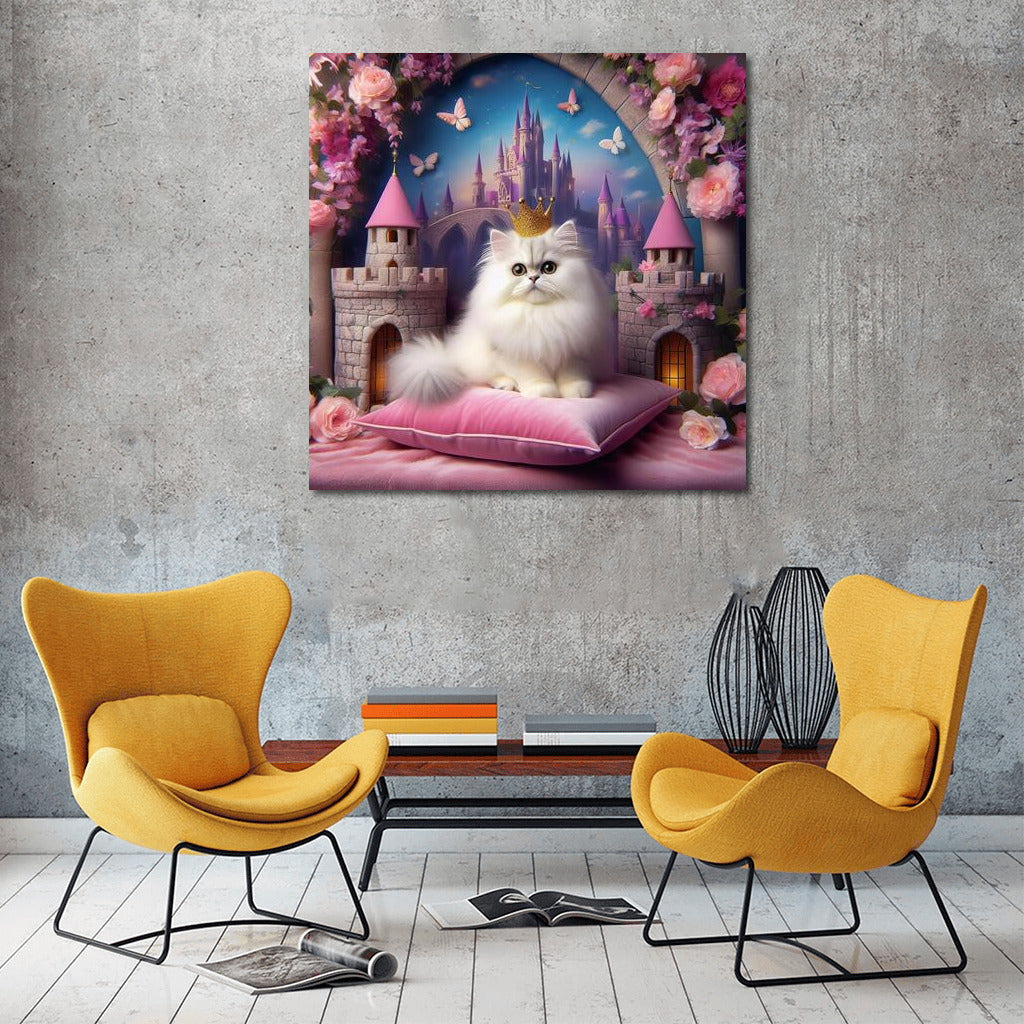 Adorable Cat in a Fairytale Castle: Flowers and Butterflies for Dreamers