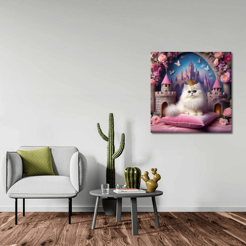 Adorable Cat in a Fairytale Castle: Flowers and Butterflies for Dreamers