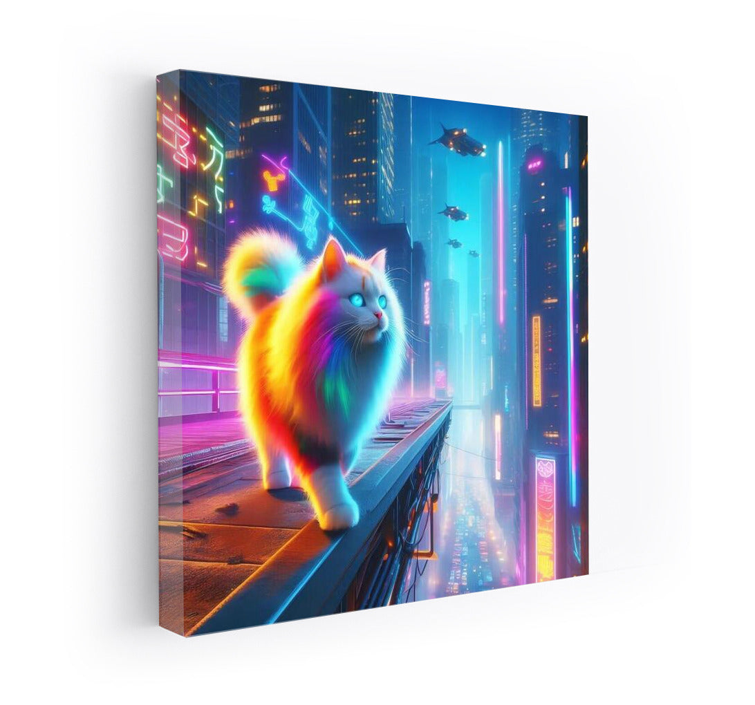 Cat in the Neon City of the Future: A Bright Fairytale