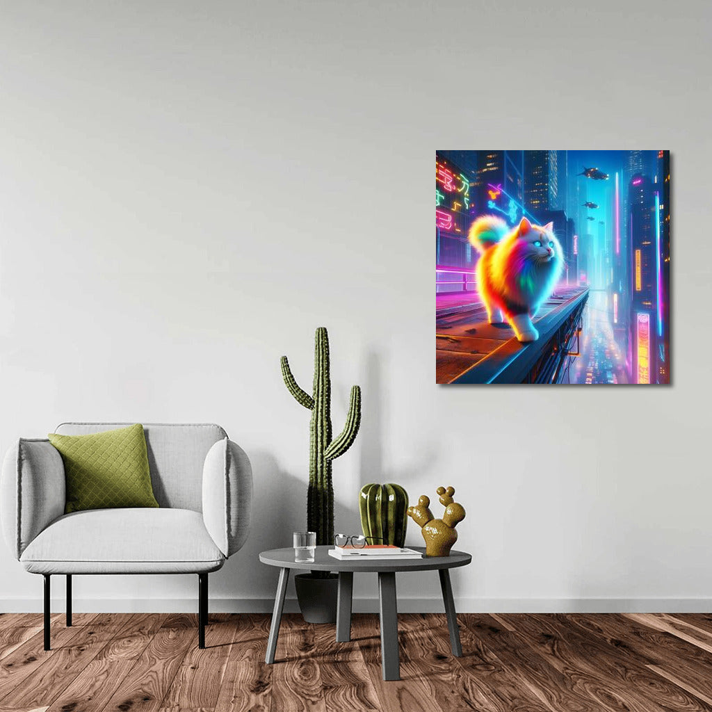 Cat in the Neon City of the Future: A Bright Fairytale