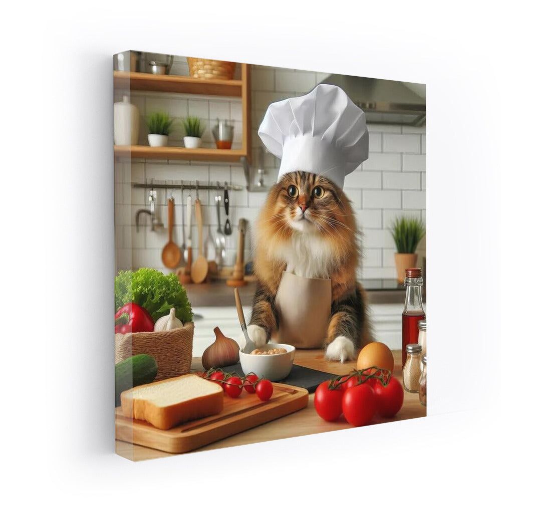 Cat-Chef in the Kitchen: Fluffy Gourmet in a Chef's Hat