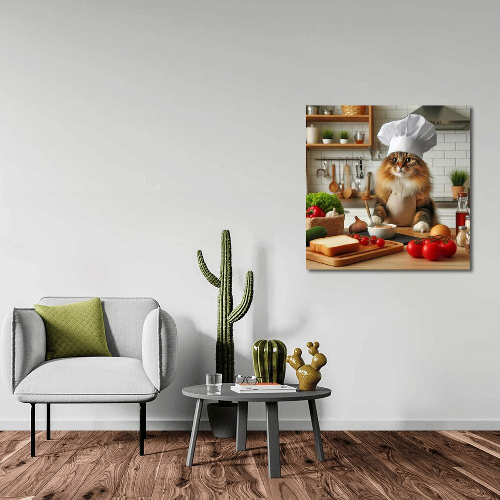 Cat-Chef in the Kitchen: Fluffy Gourmet in a Chef's Hat