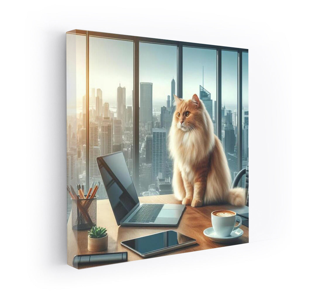 Fluffy Boss: Cat in the Office for Comfort and Style