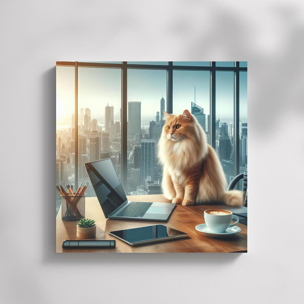 Fluffy Boss: Cat in the Office for Comfort and Style