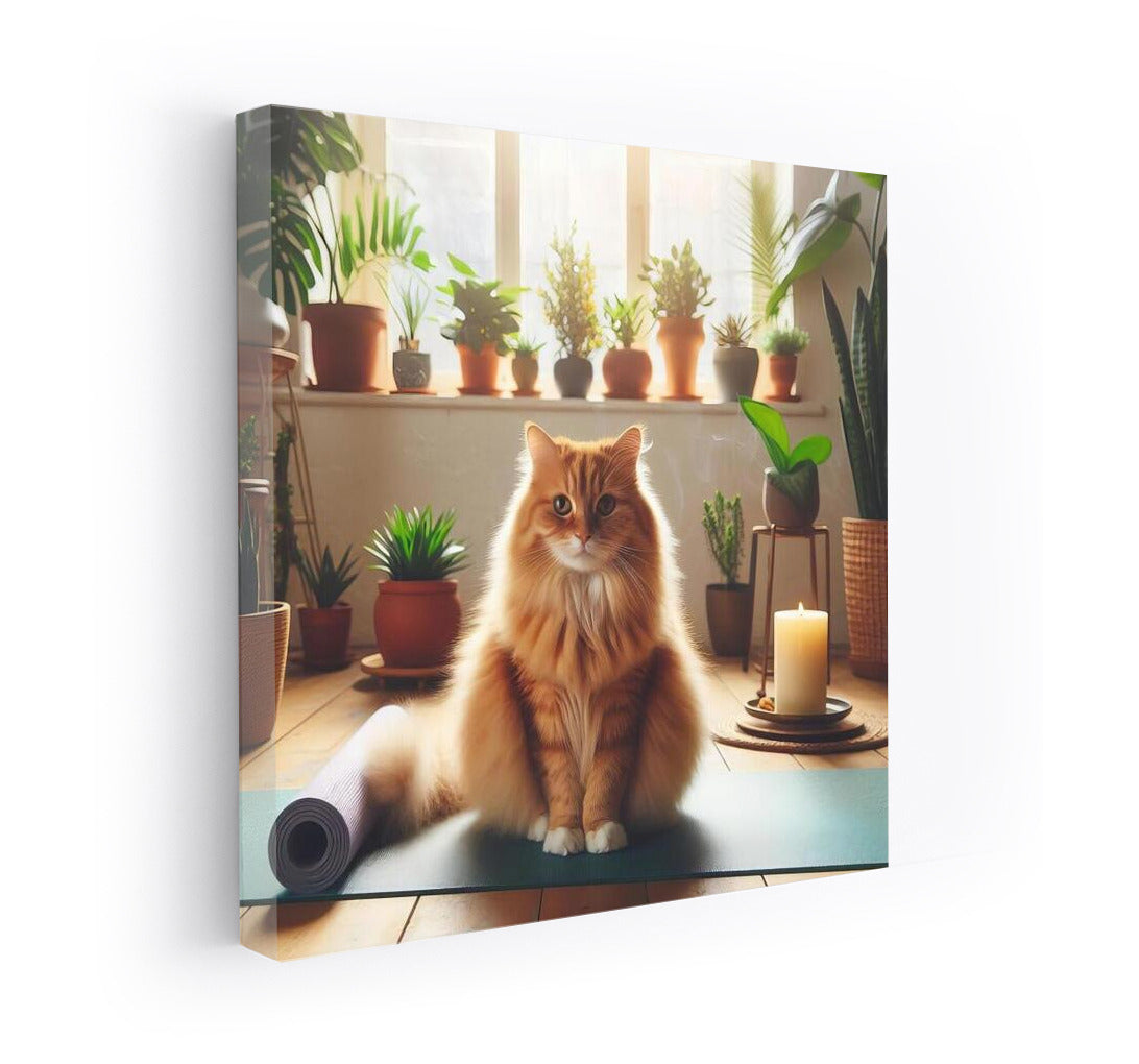 Cat in Yoga Studio: Comfort and Tranquility Amongst Greenery