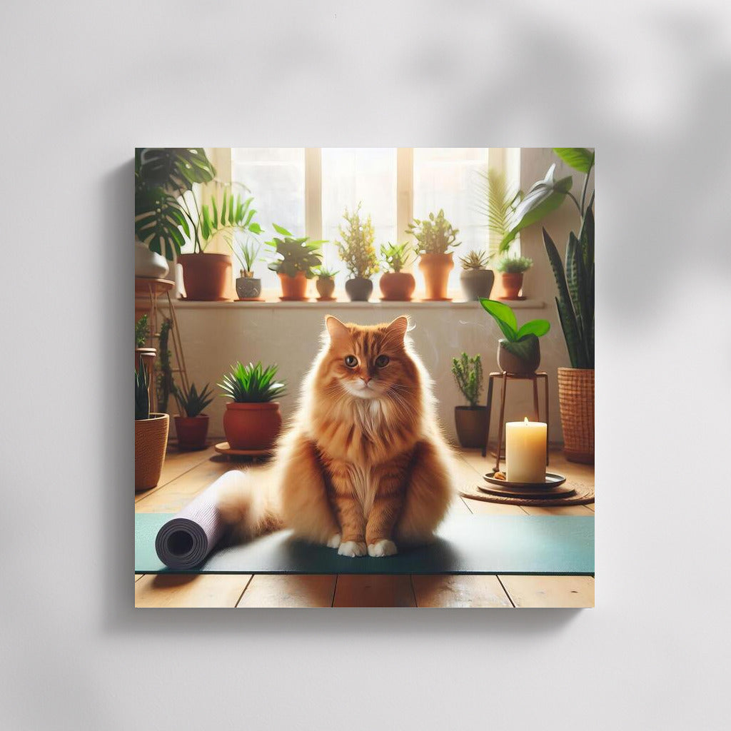 Cat in Yoga Studio: Comfort and Tranquility Amongst Greenery