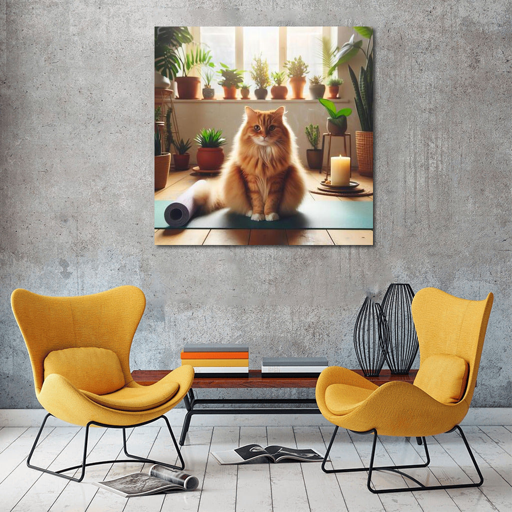 Cat in Yoga Studio: Comfort and Tranquility Amongst Greenery