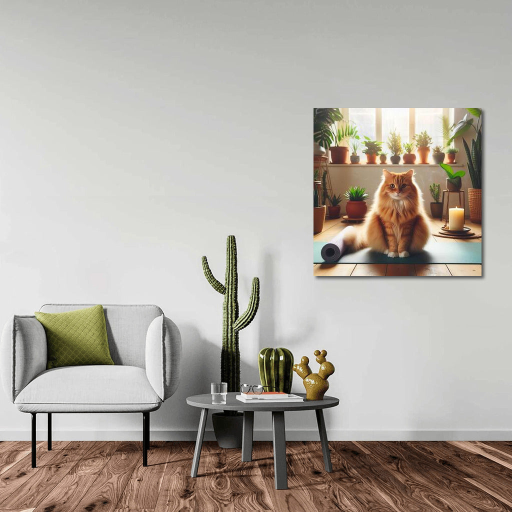Cat in Yoga Studio: Comfort and Tranquility Amongst Greenery