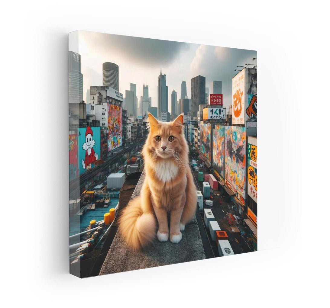 Mystical Cat on a City Roof: Street Inspiration for Interiors