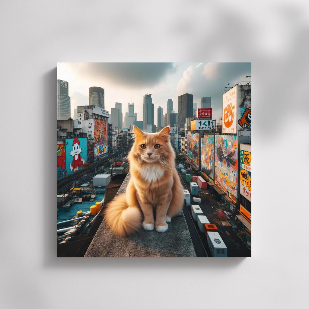 Mystical Cat on a City Roof: Street Inspiration for Interiors