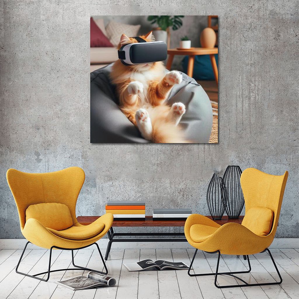 Fluffy Cat in Virtual Reality: A Playful Accent for Your Interior
