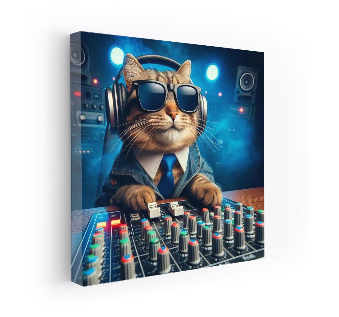Music Mixmaster: Cat Producer in Headphones