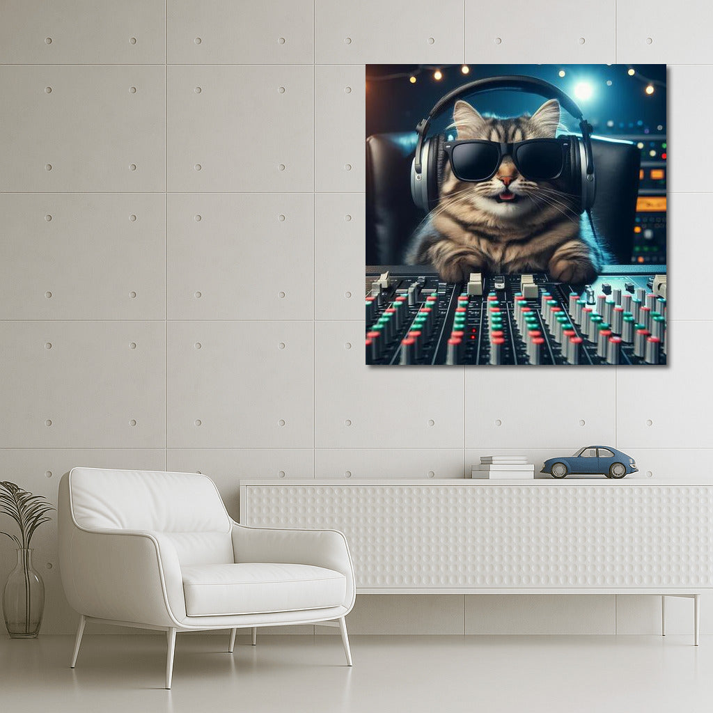 DJ Cat in Headphones: Music Producer 3