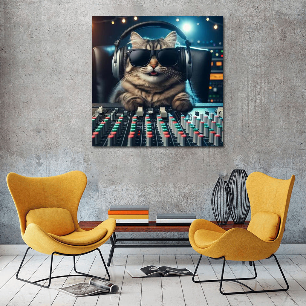 DJ Cat in Headphones: Music Producer 3