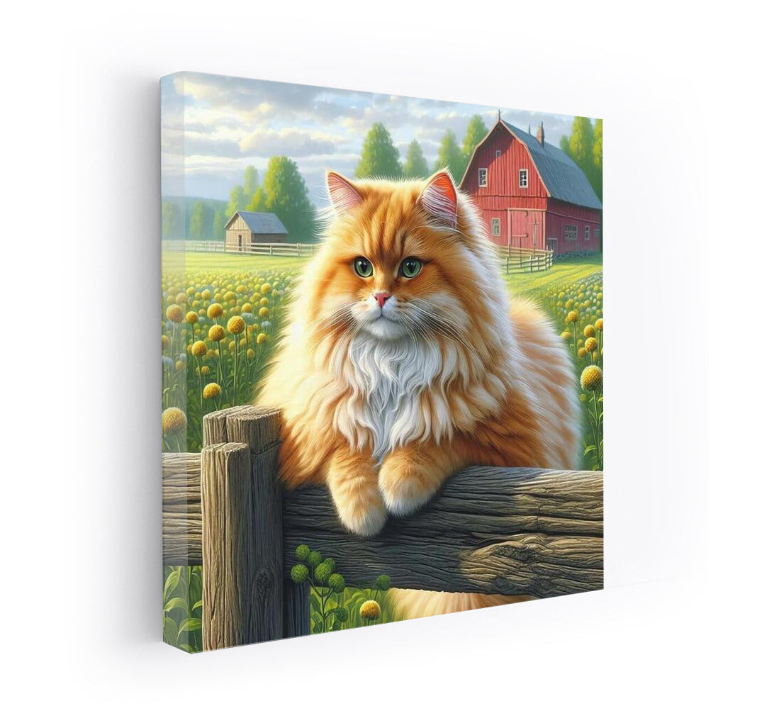 Red Cat on the Farm: Pastoral Idyll for Coziness