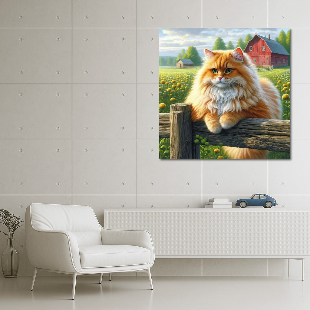 Red Cat on the Farm: Pastoral Idyll for Coziness
