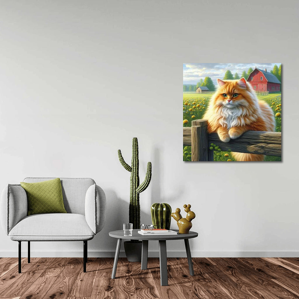 Red Cat on the Farm: Pastoral Idyll for Coziness