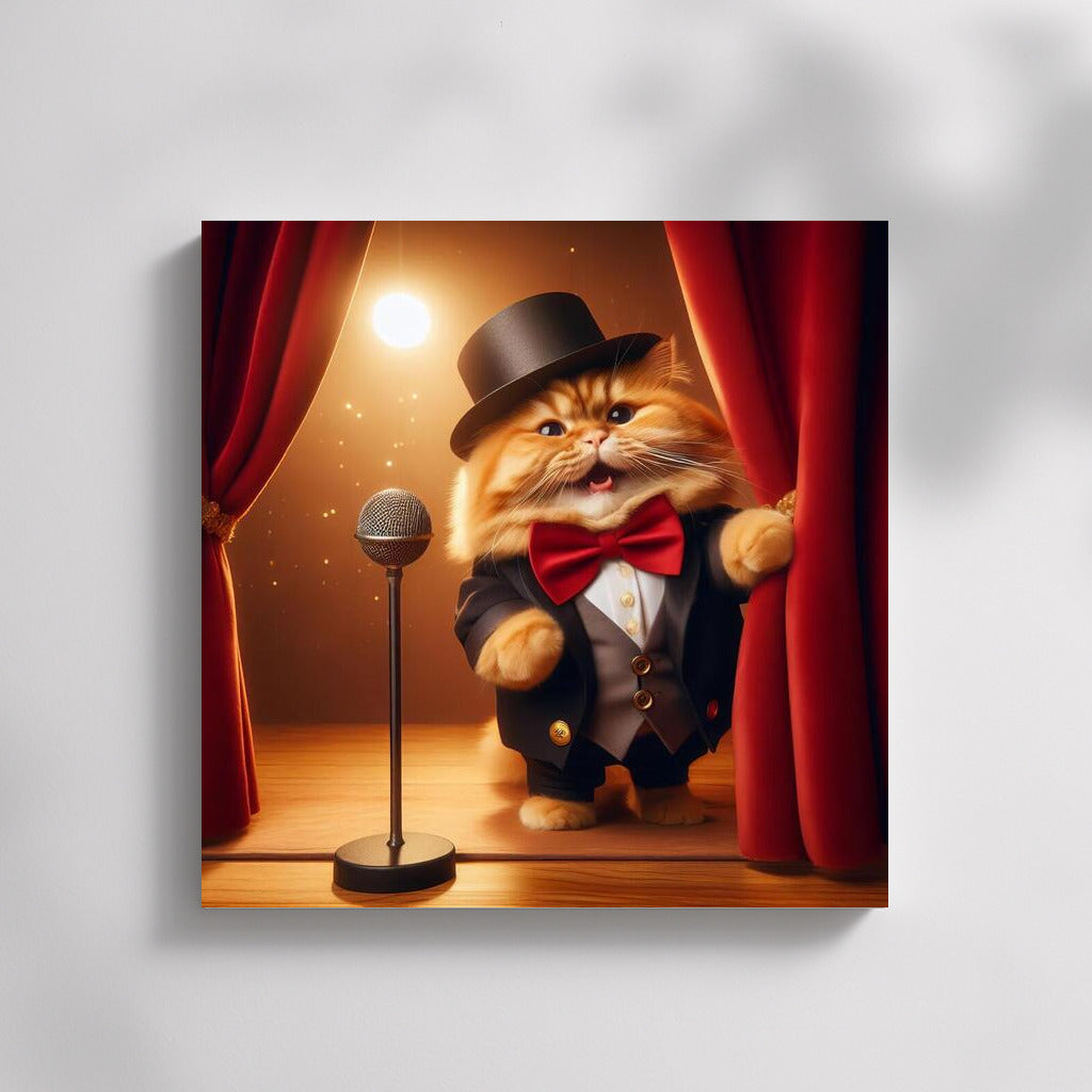 Elegant Cat in a Top Hat: Performer Cat 2