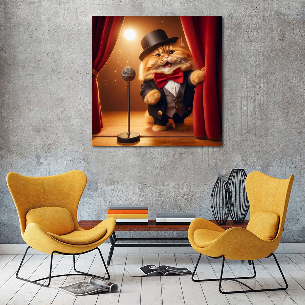 Elegant Cat in a Top Hat: Performer Cat 2
