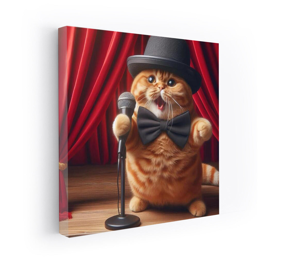 Top Hat and Whiskers: Cat Performer in Action