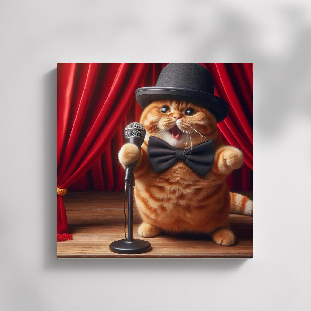 Top Hat and Whiskers: Cat Performer in Action