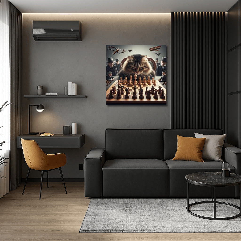 Chess Cat: Live Pieces in a Battle on the Board