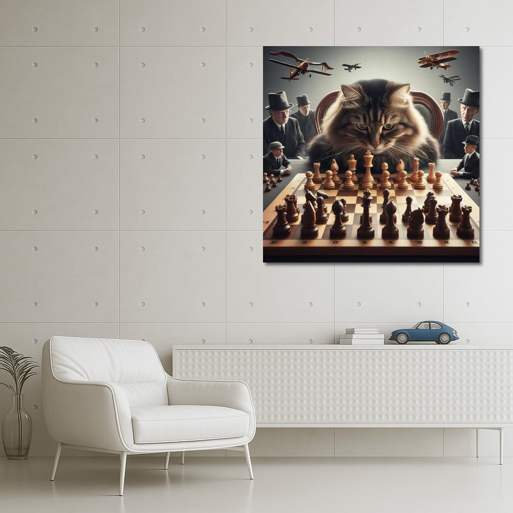 Chess Cat: Live Pieces in a Battle on the Board