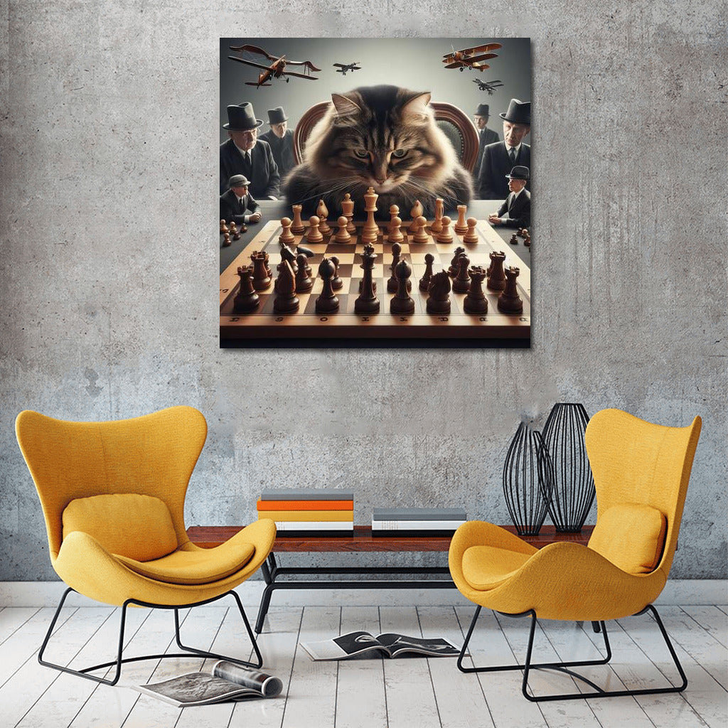 Chess Cat: Live Pieces in a Battle on the Board