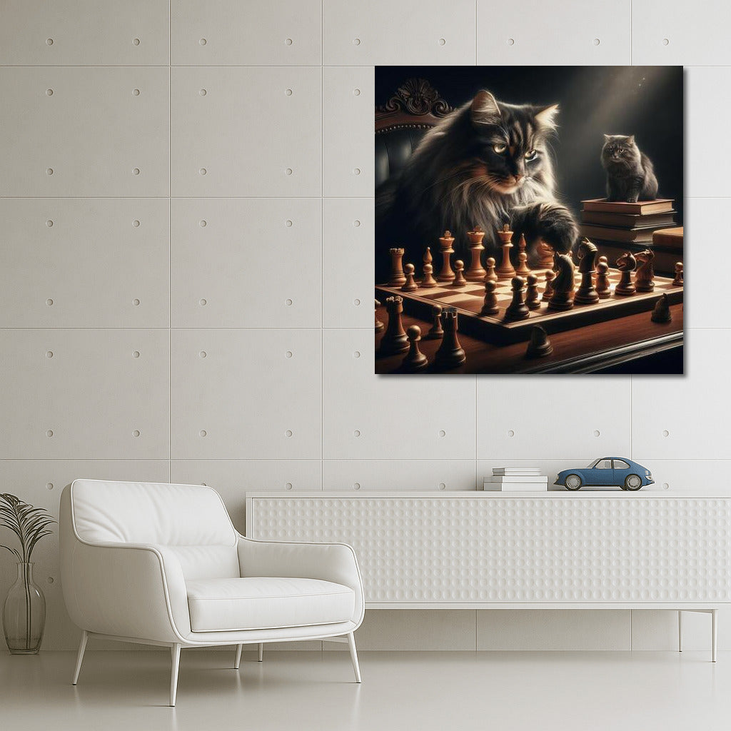 Cat Chess Fight: Live Pieces in Action