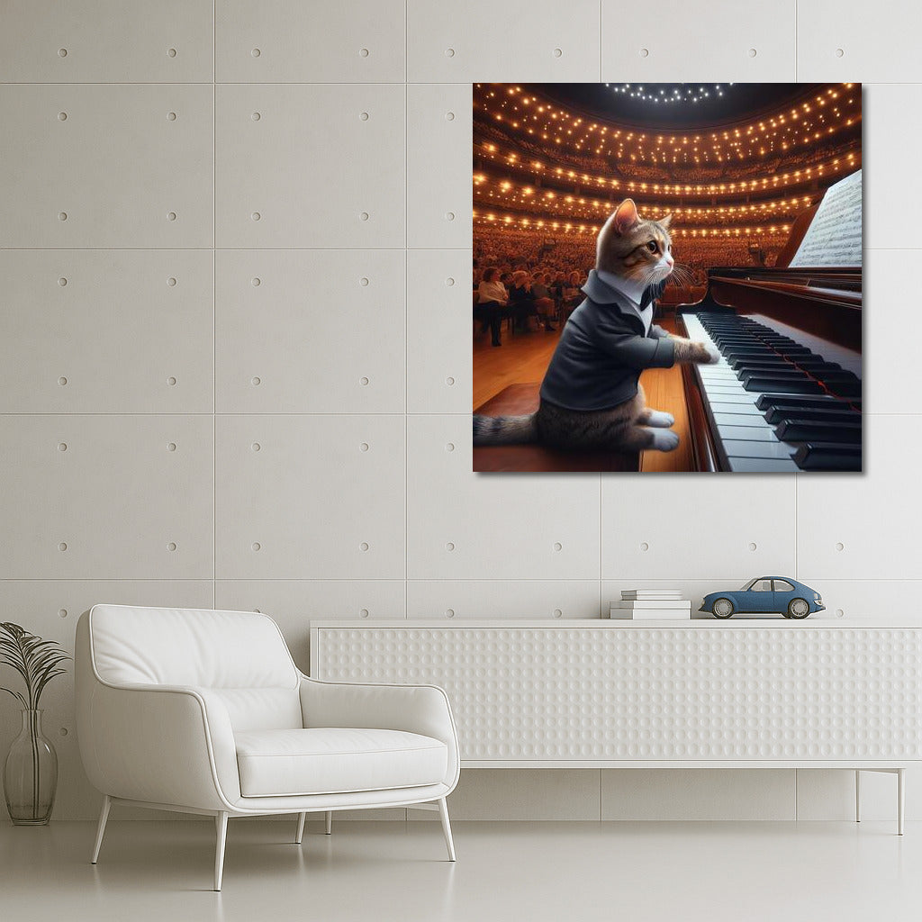 Virtuoso Cat: Musical Concert in the Hall