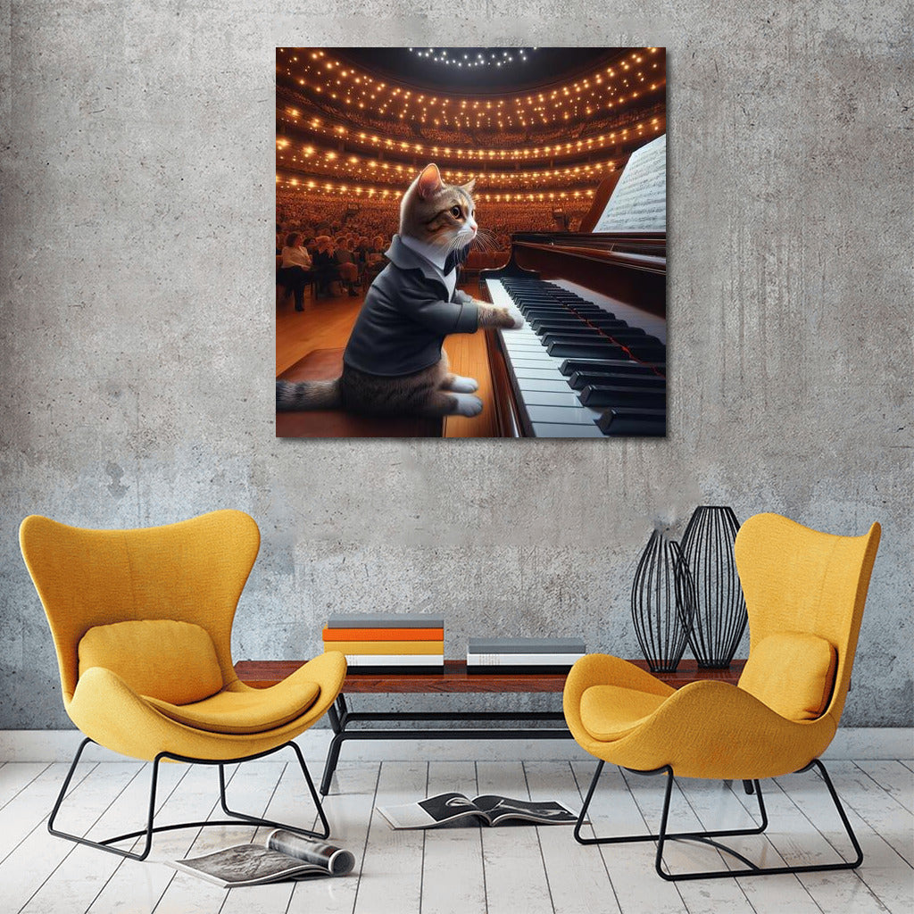 Virtuoso Cat: Musical Concert in the Hall