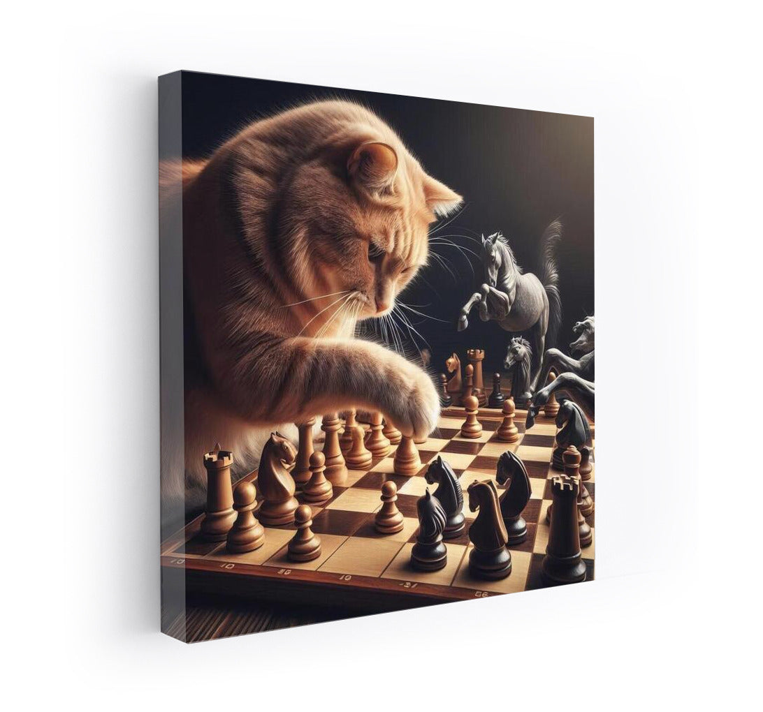 Chess Tournament: Cat and Living Pieces in Battle
