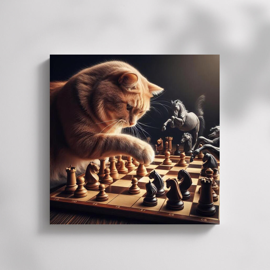 Chess Tournament: Cat and Living Pieces in Battle