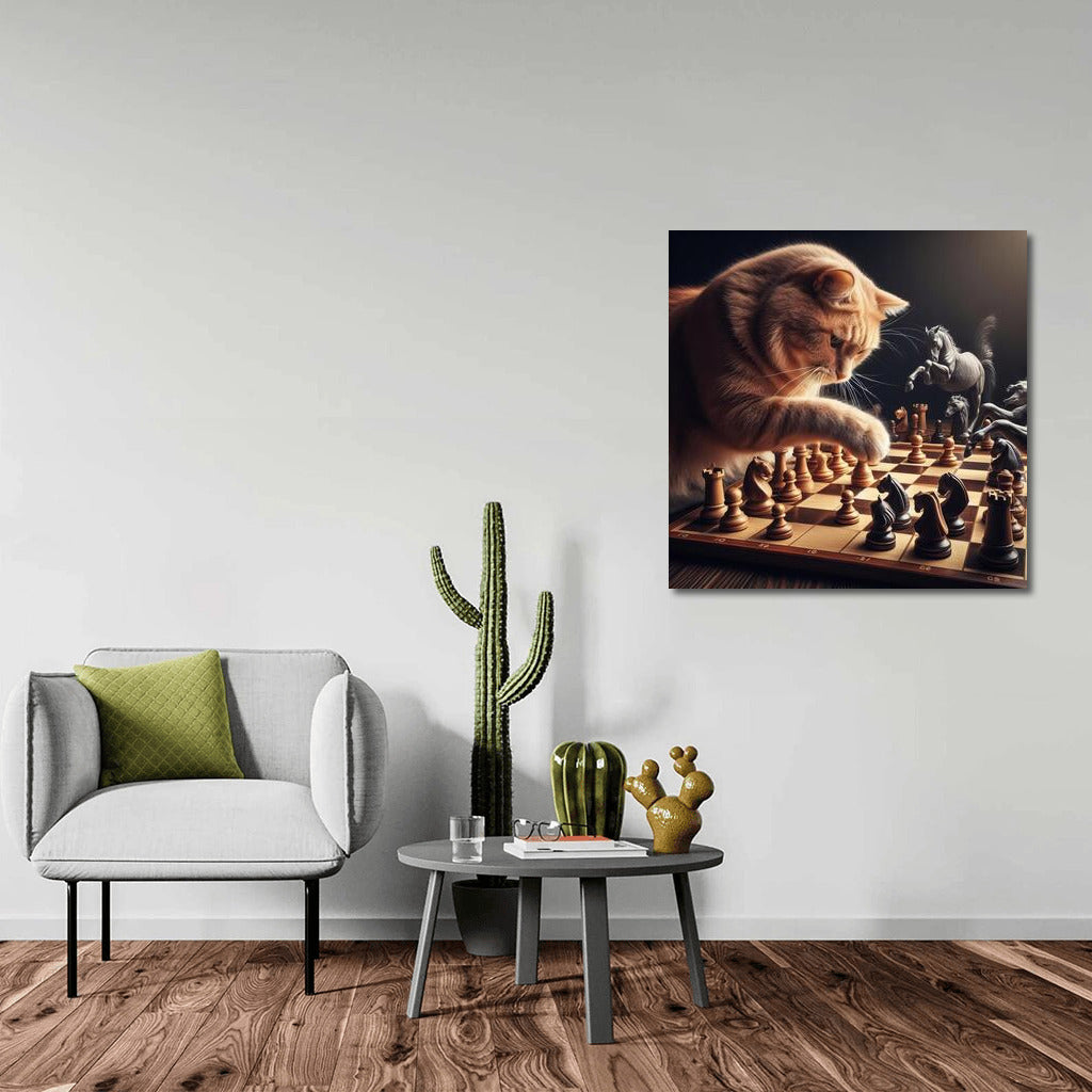 Chess Tournament: Cat and Living Pieces in Battle