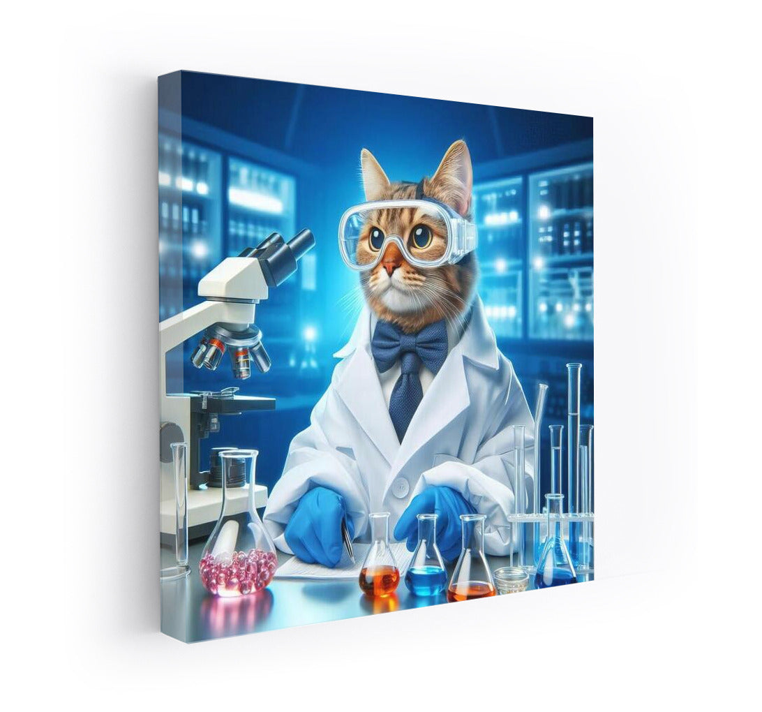 Scientist Cat in the Future Lab: The White Coat Experiment