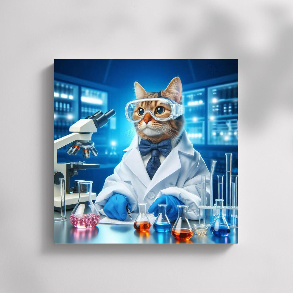 Scientist Cat in the Future Lab: The White Coat Experiment