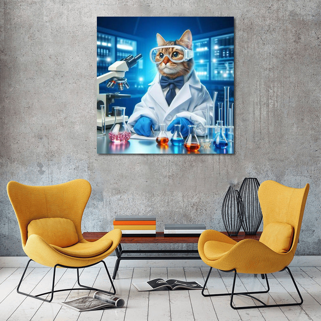 Scientist Cat in the Future Lab: The White Coat Experiment