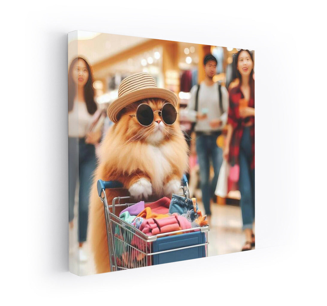 Shopping with Chic: Cat in a Hat and Glasses Conquers the Fashion World