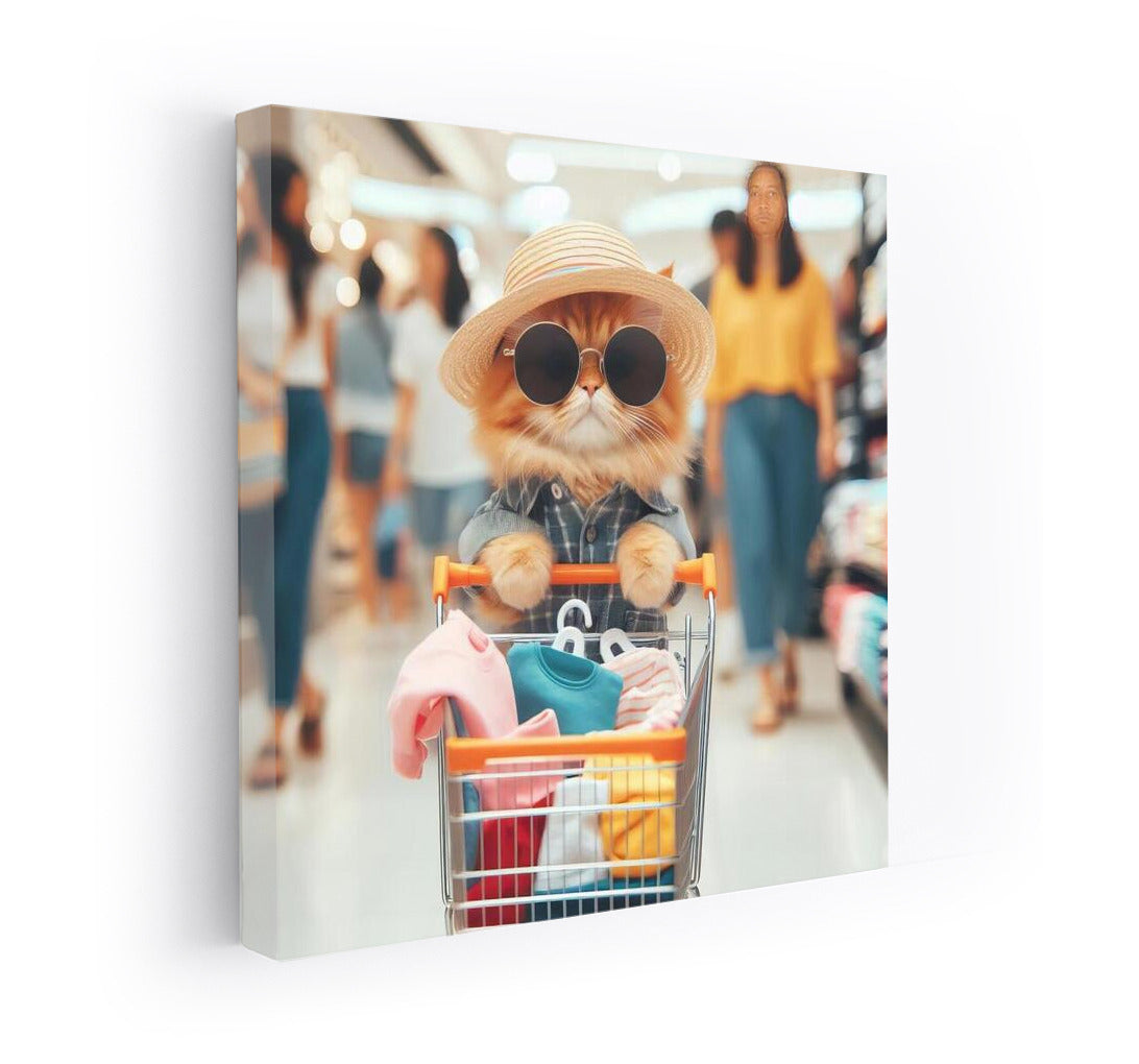 Stylish Cat in the Hat: Shopping at the Mall