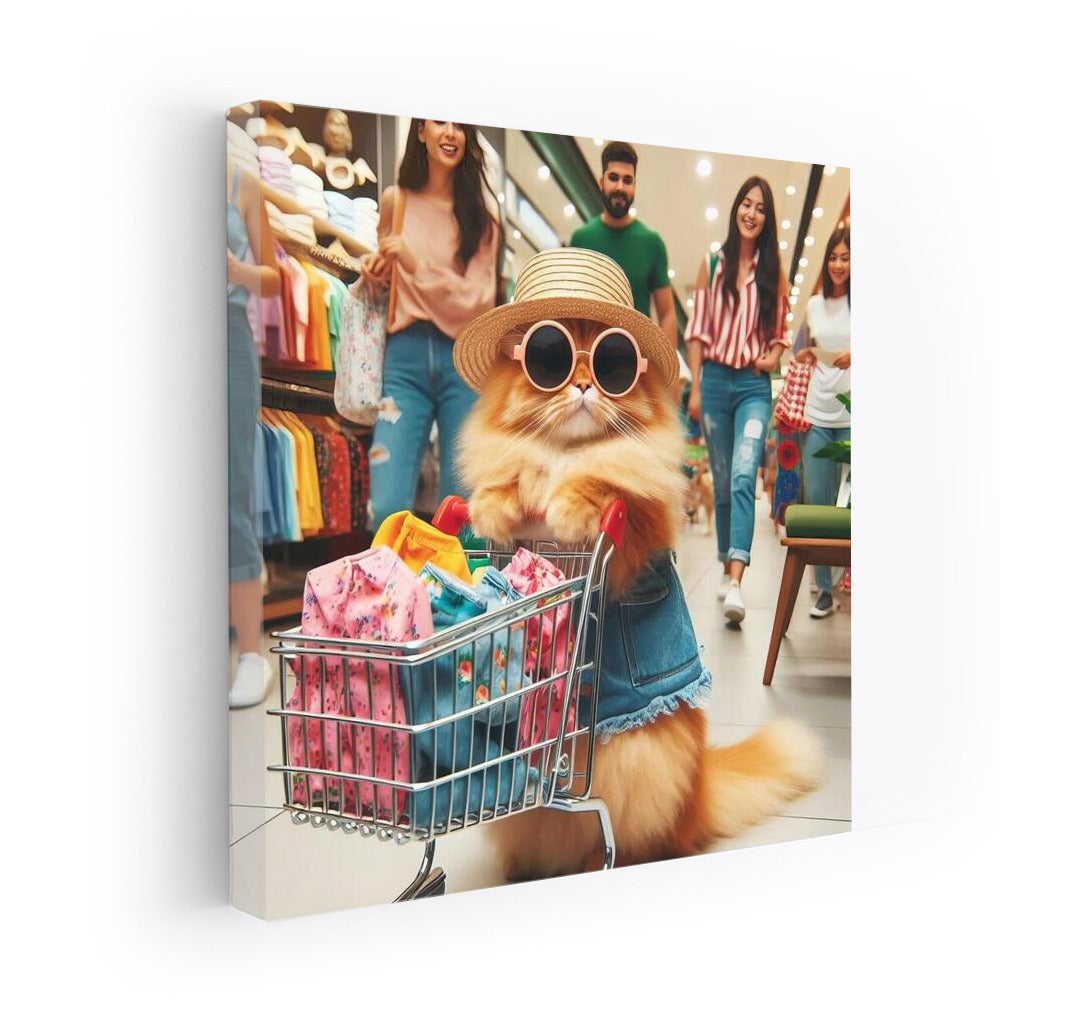 Shopping in Chic: Stylish Cat at the Mall
